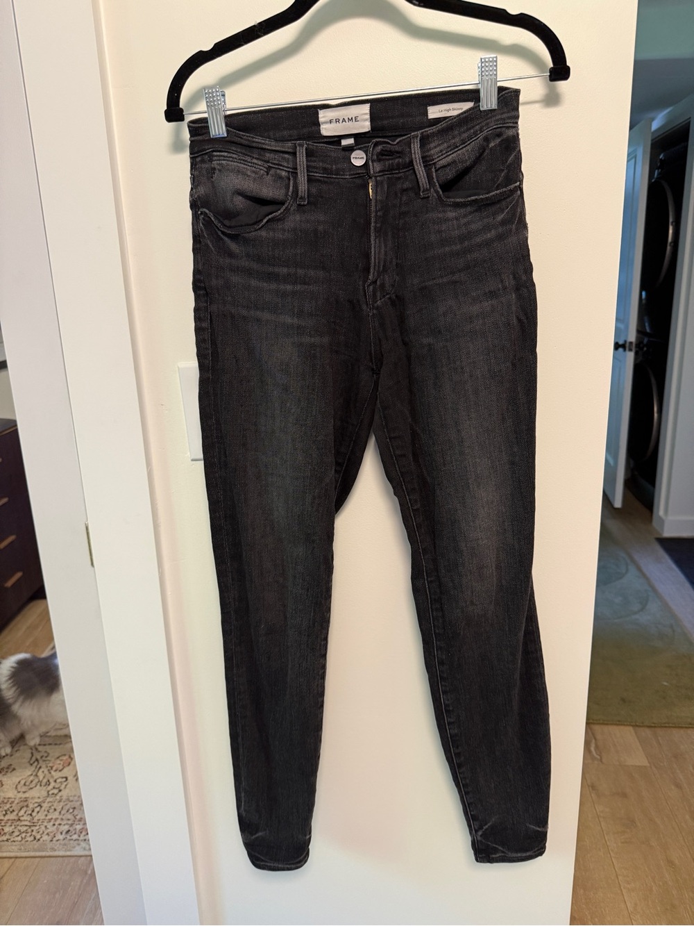Frame Denim Le High Skinny Jeans - Black Wash